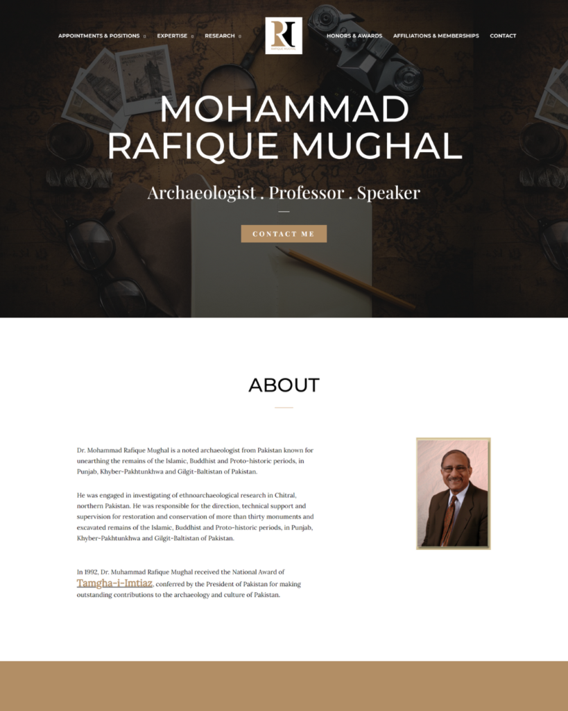 Rafique Mughal landing page screenshot