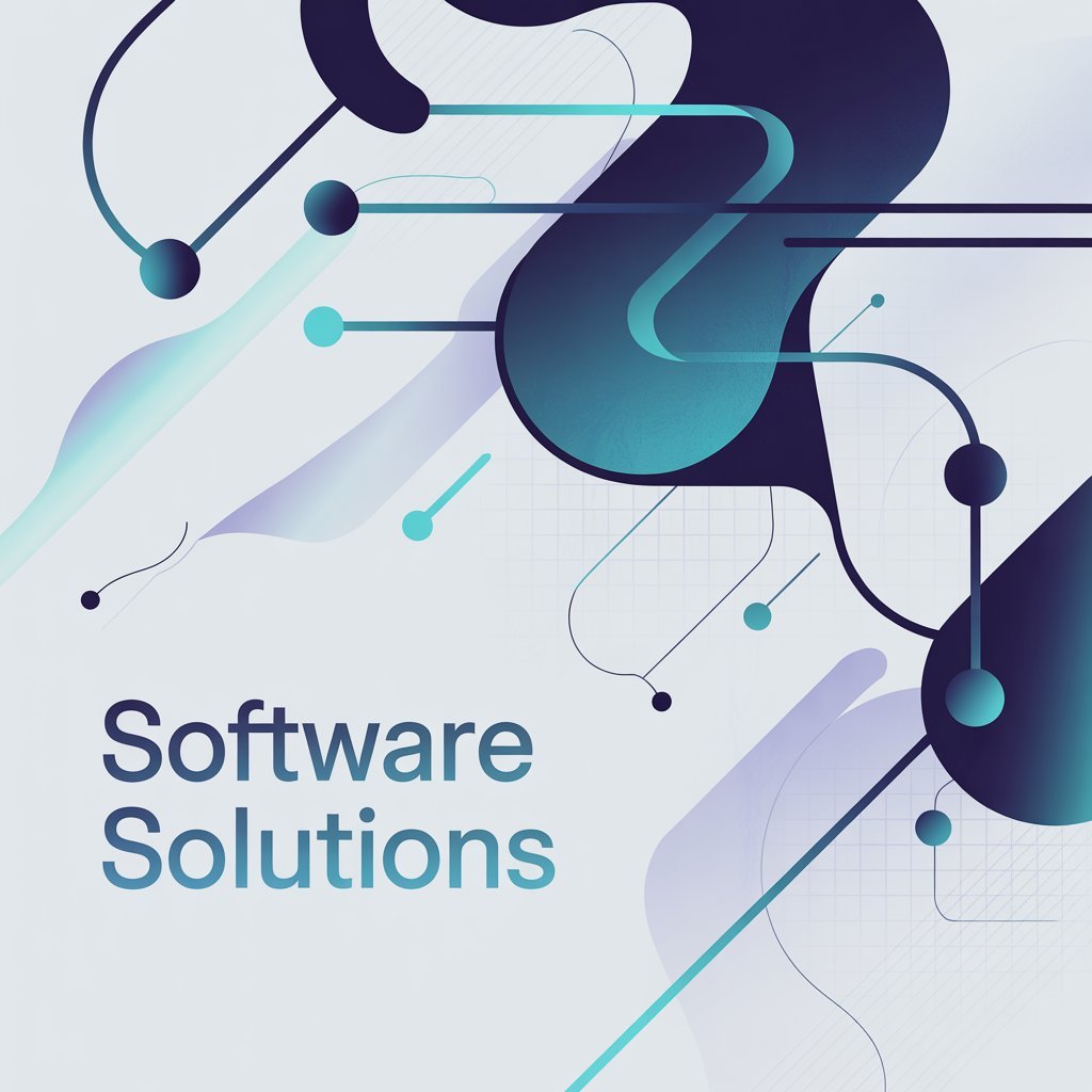A modern abstract illustration showcasing software solutions