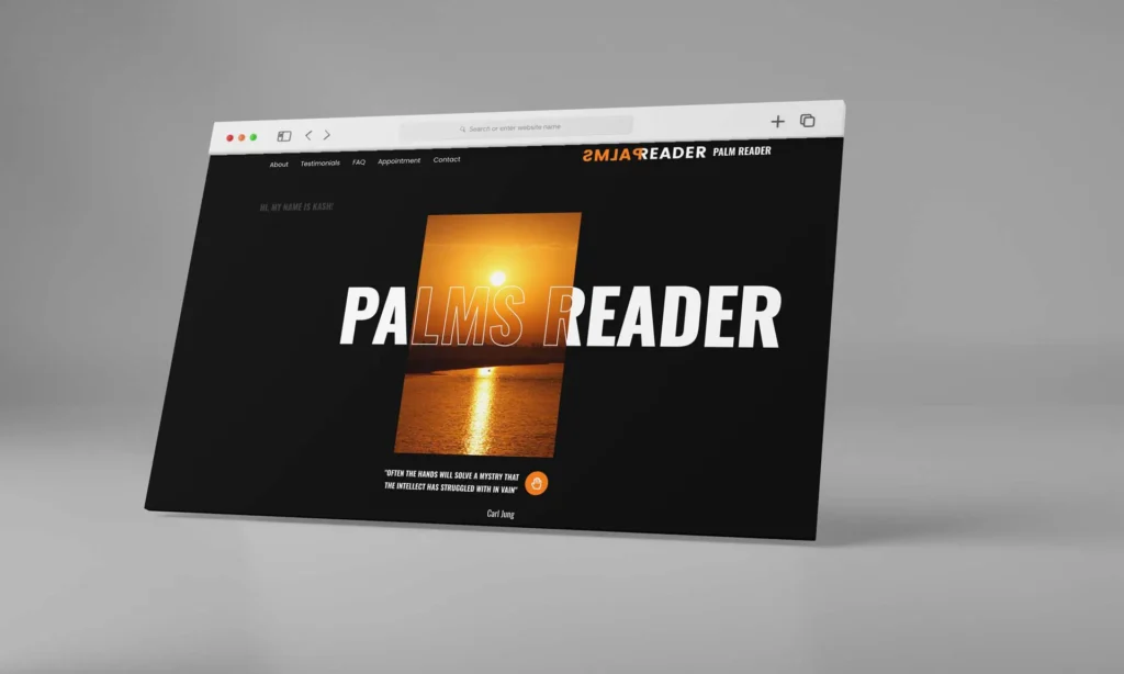 A website above the fold screen shot