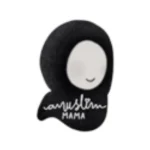 A grayscale logo of a hijabi woman illustration