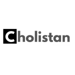 Text logo in grayscale with letter C of Cholistan in dark square